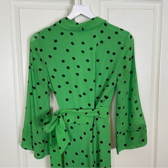 Ganni Dainty Georgette Polka Dot Wrap Dress - Picture 8 of 14